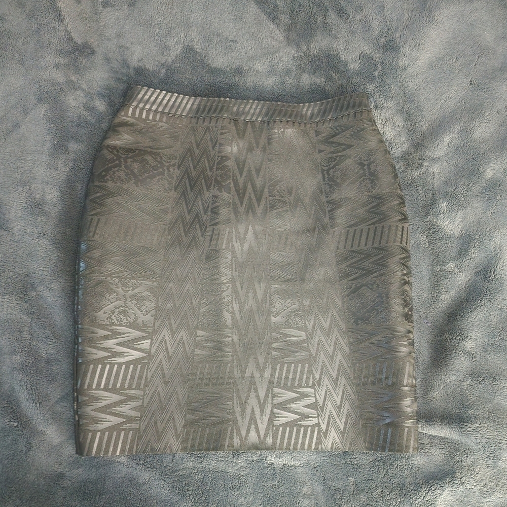 Leather Metallic High Waist Bandage Skirt